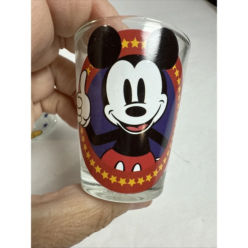 Set of‎ 3 Disney Mickey Mouse 1.5oz Clear Shot Glasses Set No Box